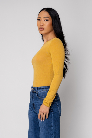 Bluza subtire din mix de casmir Mustard [1]