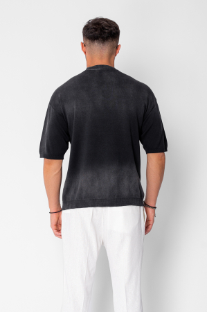 Bluza subtire tricotata maneca scurta Black [2]