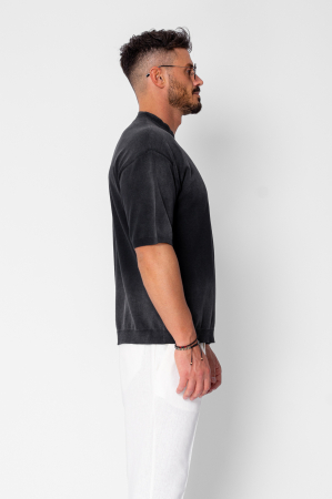 Bluza subtire tricotata maneca scurta Black [1]