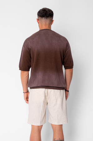 Bluza subtire tricotata maneca scurta Brown [2]