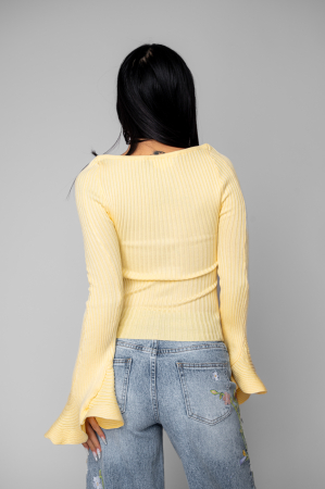 Knitted blouse with flared sleeves Light Yellow [2]