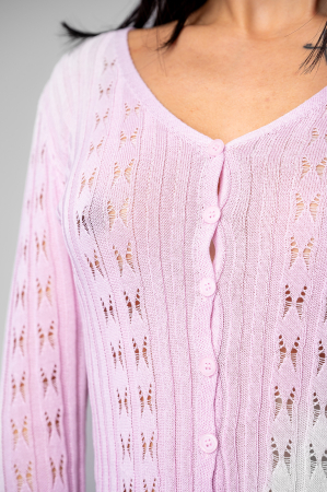 Knitted blouse with flared sleeves and lace Cream - Copie [3]