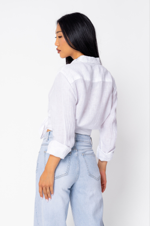 Camasa Boyfriend de plaja dIn 100% In White [4]