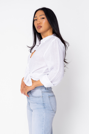 Camasa Boyfriend de plaja dIn 100% In White [3]