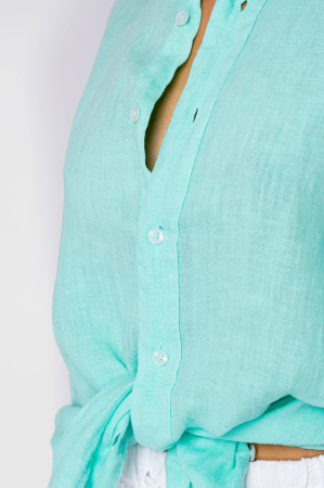 Camasa Boyfriend de plaja dIn 100% In Ice Green [5]