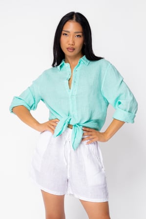 Produse din IN - Camasa Boyfriend de plaja dIn 100% In Ice Green