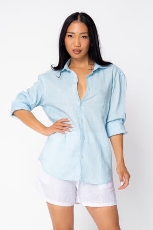 Promotii Femei - Camasa Boyfriend dIn 100% In Blue