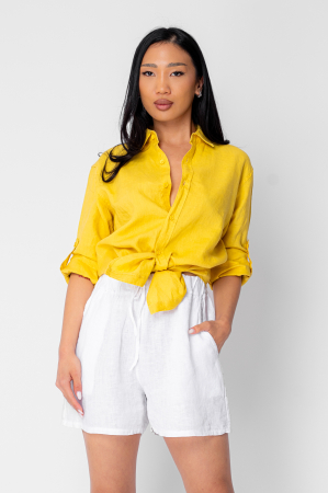 Boyfriend Shirt Linen Yellow Mustard [2]