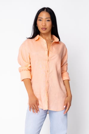 Promotii Femei - Camasa Boyfriend dIn 100% In Light Orange