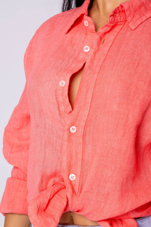 Camasa Boyfriend de plaja dIn 100% In Coral [4]