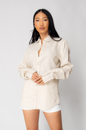 Boyfriend Shirt Linen Light Beige [1]