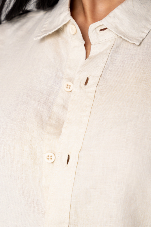 Boyfriend Shirt Linen Light Beige [4]
