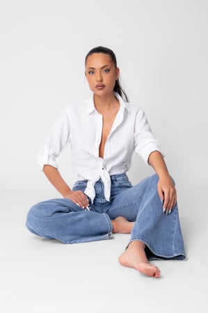 Linen Products - Boyfriend Shirt Linen White