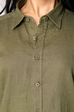 Boyfriend Shirt Linen Green [4]