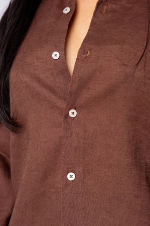 Camasa Boyfriend dIn 100% In Dark Brown [3]