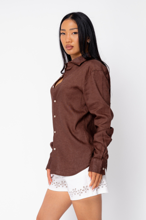 Camasa Boyfriend dIn 100% In Dark Brown [1]