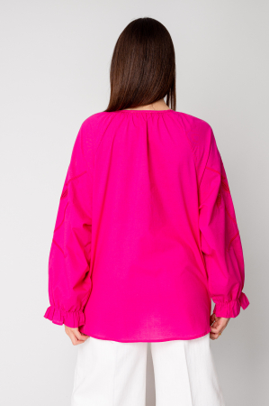 Long sleeves Embroidered shirt Fuchsia [3]