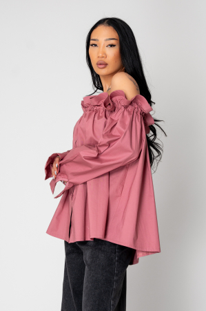 Sale Women - Rose Dust Long Sleeve Shoulder Shirt