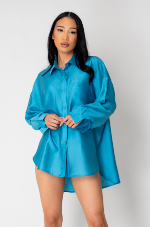 PROMOTII - Camasa cu maneca lunga Turquoise