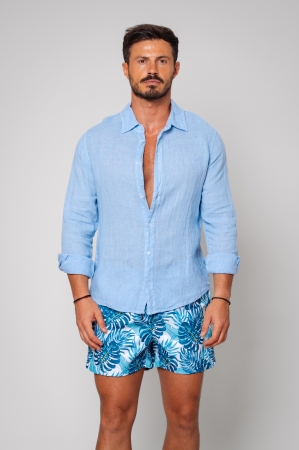 Beachwear - Camasa de plaja dIn 100% In Sky Blue