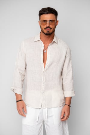BARBATI - Camasa din 100% In Beige