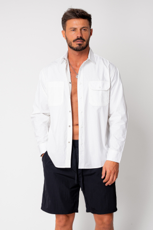 SALE - Long sleeve shirt with buttons White