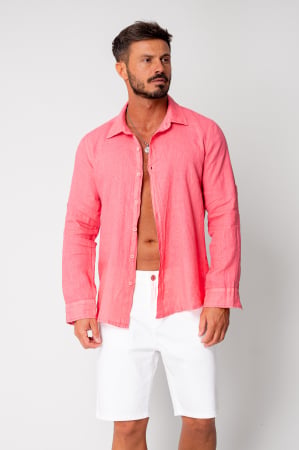BARBATI - Camasa din 100% In de plaja Coral