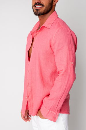 Linen 100% shirt Coral [4]