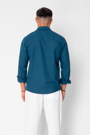 Camasa din 100% In Maroccan Blue New [2]