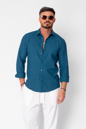 BARBATI - Camasa din 100% In Maroccan Blue New