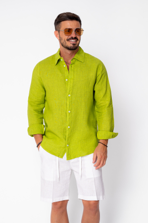 Promotii Barbati - Camasa din 100% In de plaja Green