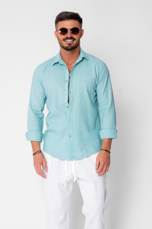 BARBATI - Camasa din 100% In de plaja Mint New