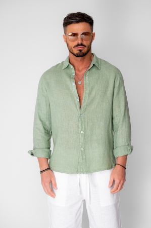 BARBATI - Camasa din 100% In Light Olive