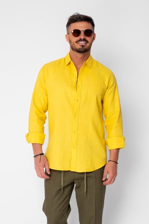 NOUTATI - Camasa din 100% In Premium Yellow Mustard