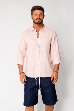SALE - Linen Men shirt Rose Quartz New