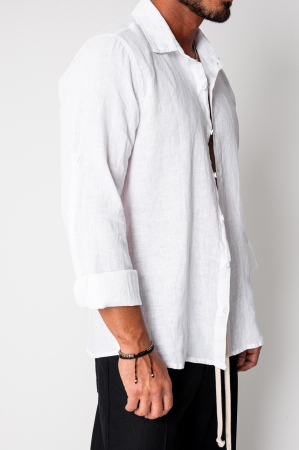 Premium Linen 100% shirt White [3]