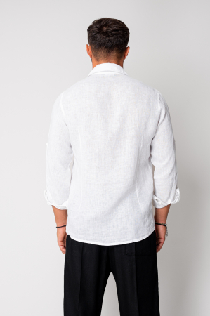 Premium Linen 100% shirt White [4]