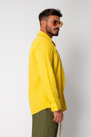 Premium Linen 100% shirt Yellow Mustard [2]