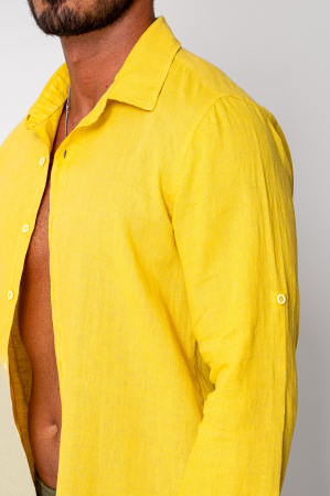 Premium Linen 100% shirt Yellow Mustard [4]