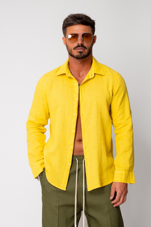 Premium Linen 100% shirt Yellow Mustard [1]