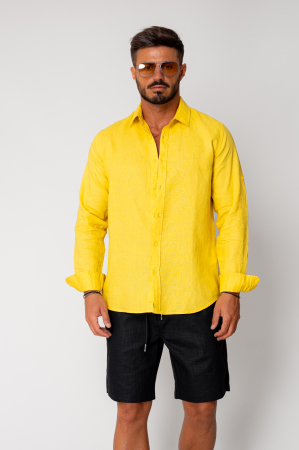 SALE - Linen 100% shirt Yellow
