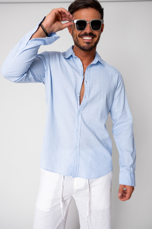 Camasa din IN cu nasturi Sky Blue [0]