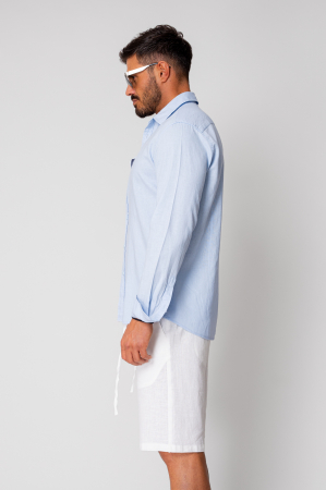 Camasa din IN cu nasturi Sky Blue [2]