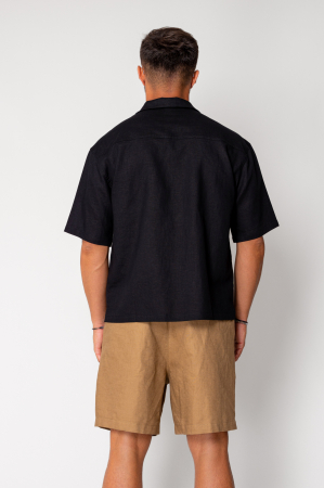 Short sleeve cotton shirt Black [2]