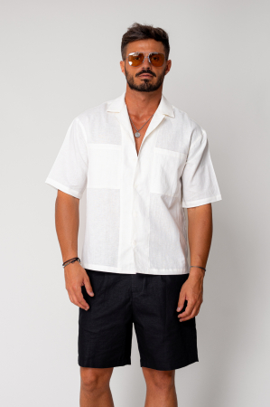 Short sleeve cotton shirt White [1]