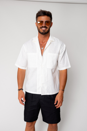 BARBATI - Camasa dIn In maneca scurta White