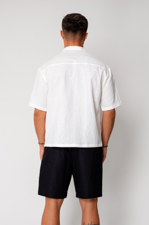 Short sleeve cotton shirt White [3]