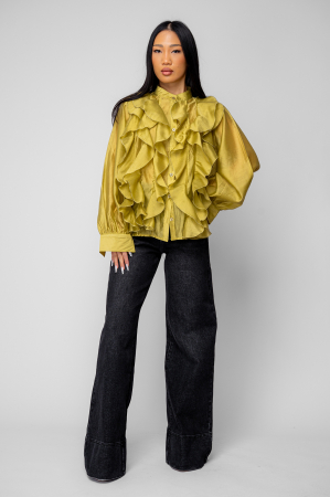 Camasa femei cu volane Mustard Yellow [3]