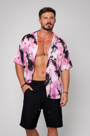 Promotii Barbati - Camasa maneca scurta Black/Pink