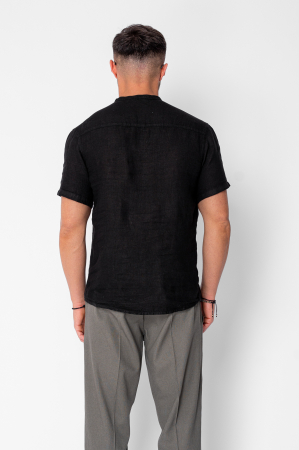 100% Linen tunic shirt Black [2]